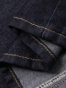 Livesso Women's Casual Denim Suit - Collared Top And Straight Skirt, Autumn/Winter - Blue - View 7