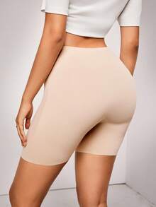 SuitURBody 女士弹力腰带休闲日常安全短裤 - 杏色 - 查看 2