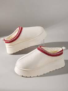 Solecia Women's Ribbon Trim Thick Sole Warm Snow Boots For Christmas