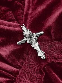 ROMWE Áo kiểu nữ cổ điển Gothic, dáng ôm, eo bèo nhún, phối ren, cổ chữ V, tay loe. - Màu Đỏ Sâu - Xem 3