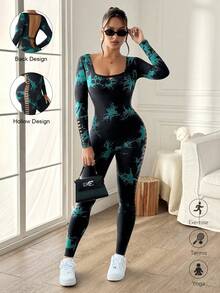 Slayform Modny kombinezon z nadrukiem tie-dye i dopasowanym krojem