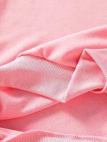 Sparklyn 1pc Teen GirlCasual Oblique Collar Long Sleeve Sweatshirt, Autumn