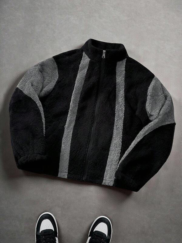 Manfinity Homme Jachetă ușoară și casual pentru bărbați, potrivită pentru ținute casual de zi cu zi, naveta, modă stradală, ideală pentru primăvară și toamnă. Această jachetă este un articol versatil indispensabil în garderoba unui bărbat, fiind un cadou excelent pentru un iubit sau soț. Jachetă streetwear pentru bărbați, cu fermoar, croială lejeră, pulover pentru bărbați, jachetă cu fermoar, jachetă streetwear pentru bărbați.