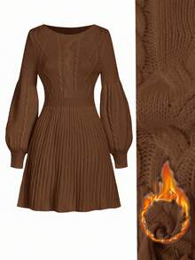 Ellevyn Women's Casual Long Sleeve Sweater Dress, Autumn/Winter,Fall,Fall Clothes For Women,Women's Winter Clothes