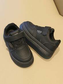 zapatos de niño Zapatillas planas informales para niños con tiras adhesivas para mayor resistencia al deslizamiento, comodidad y transpirabilidad. Aptas tanto para niños como para niñas, perfectas para el colegio, salidas diarias y para estar por casa en cualquier época del año. - Negro - Ver 8