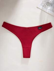 5条/包 女士弹力腰带休闲简约日式丁字裤 - 彩色 - 查看 4