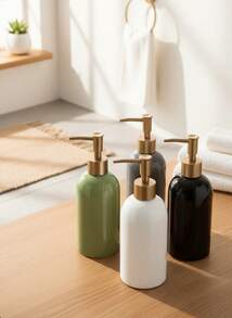 Cirelle Simple Solid Color Soap Dispenser / Shower Bottle / Refillable Bottle For Home Use Home Bathroom Decor Summer - Multicolor - View 3