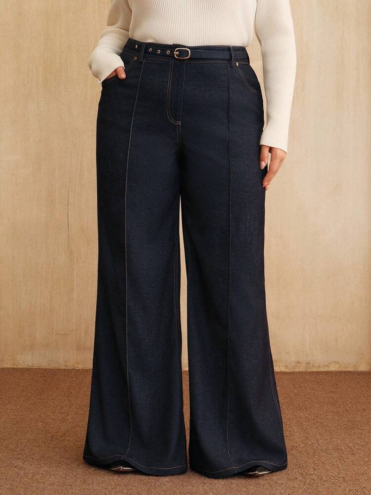 Pantalones casuales de oficina de talle alto y estilo vintage para mujer de talla grande, para primavera/otoño