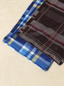 2 Sets Boy Pajamas, New Style Teenage Boys Round Neck Long Sleeve Burgundy And Navy Tops With Yellow, White And Red Plaid, And Navy Loose Casual Long Pants, Stretchy Knit Fabric, Machine Washable, Comfortable Fit, Family Matching Outfits (2 Sets Sold Separately) Unisex Long Pajama Sets - Light Grey - View 7