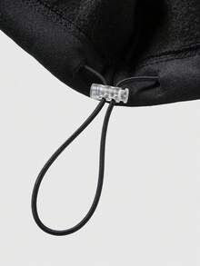 ROMWE MEN Street Life Men's Autumn/Winter Fashion Spider Web Print Thermal Lined Hoodie Sweatshirt - Black - View 8