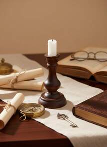 Cirelle 1pc Vintage Copper Color European Style Candle Holder, Bedroom/Living Room Desktop Candlestick Decor, Homestay/Hotel Decoration, Candlelight Dinner Props, Wedding Decorations, And Cafe Photoshoot Accessories , Rama Table Decor, Decor - Multicolor - View 12