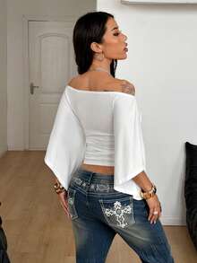 Coolane 女士秋冬音乐会锐舞节外出狂欢文艺复兴集市俱乐部露肩长袖 - 黑色 - 查看 6