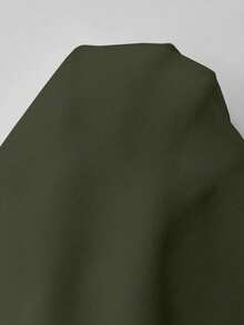 SHEIN Clasi 优雅通勤纯色荷叶边长袖衬衫 - 橄欖綠 - 查看 7