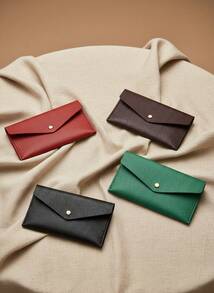 Cirelle 1 件 PU 皮革现金信封，可重复使用现金信封钱包，适合旅行和预算，多功能钞票钱包套信封夹硬币 - 彩色 - 查看 2