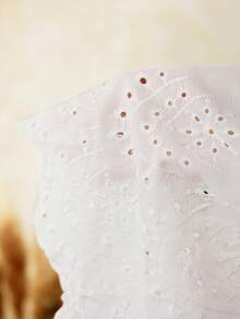 Boho Mama 孕妇花卉刺绣裹身系带哺乳上衣 - 白色 - 查看 8