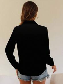 EMERY ROSE Long Sleeve Shirt With Printed Pattern,Long Sleeve Tops Fall Cloth For Women - Multicolor - View 2