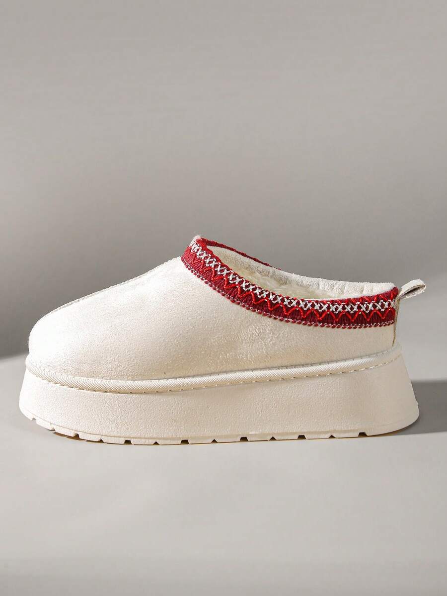 Solecia Women's Ribbon Trim Thick Sole Warm Snow Boots For Christmas