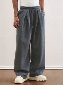 TOKVUE 男士休闲抽绳腰宽松运动裤 - 深灰色 - 查看 4