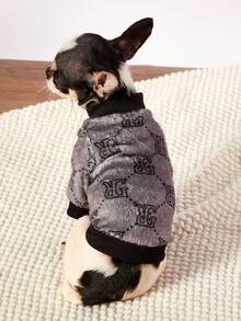 PETSIN 1 Letter Flannel Pet , Black Flannel Thick Warm Pet Clothing - Black - View 3
