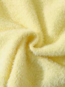 SHEIN Tween Girl Autumn/Winter Knitted Cardigan Sweater. Unique Design, Fluffy Texture, Showcasing Girls' Distinctive Fashion Taste. The White Tone Highlights Natural And Fresh Qualities, Can Be Paired With Various Clothing Including T-Shirts, Camisoles, Sundresses, Tulle Skirts, And Dresses. Comfortable Knitted Fabric. Front-Open Design For Easy Wear, Adding Convenience And Stylishness. Soft Girl Clothes Yellow Sweater Girls Yellow Sweater Summer Clothes For Teens Sweater Yellow Cardigan - Yellow - View 5