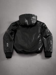 PAVTROS Plus Size Men's Casual Skeleton Embroidered Hoodie Jacket, Autumn/Winter Graphic Jackets Zip Up Cool Jacket Goth Jacket Skeleton Jacket Zip Up Jacket - Black - View 2