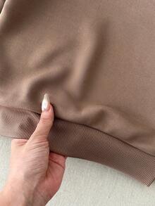 Blossori 男童法式优雅小熊图案圆领卫衣和运动裤套装 - 棕色 - 查看 6