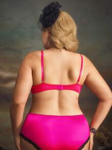 PinupPomp Vintage Plus Size Sexy Lingerie Sheer Lace Bra With Spaghetti Straps Multicolor Cup Detail Halloween Pattern - Multicolor - View 7