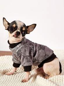 PETSIN 1 Letter Flannel Pet , Black Flannel Thick Warm Pet Clothing - Black - View 9