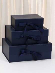 1 Stück flach verpackte faltbare Geschenkbox, multifunktionale Aufbewahrungsbox, ultraleichte leere Box - Verschiedenfarbig - Übersicht 1