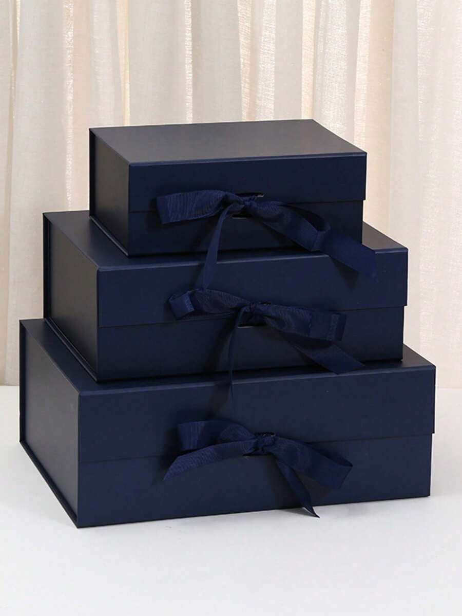 1 Stück flach verpackte faltbare Geschenkbox, multifunktionale Aufbewahrungsbox, ultraleichte leere Box - Verschiedenfarbig - Übersicht 1