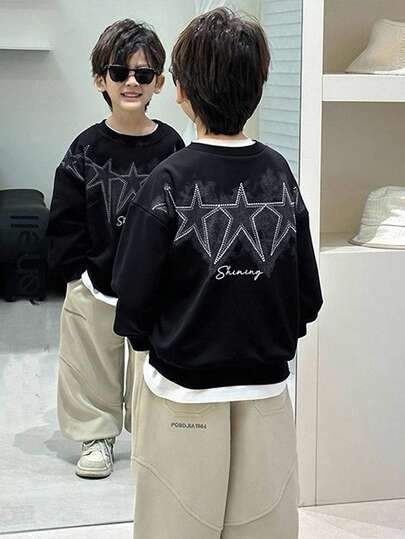 SHEIN Tween Boys Sweatshirts