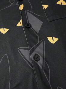 Velminro 男士猫咪印花长袖睡衣套装