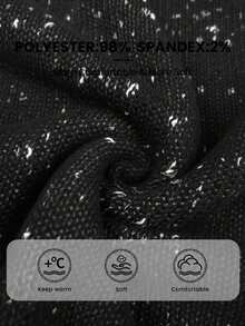 Firerie Suéter casual de cuello redondo de manga larga para mujer / Suéter casual de cuello alto de manga larga de talla grande para otoño/invierno en negro y colores mezclados para uso casual en casa/oficina / Suéter básico de estilo callejero de talla grande para todos los días - Negro - Ver 9