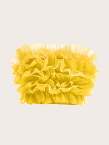 Aveloria Rosie Áo crop top màu trơn cho nữ, kỳ nghỉ biển thoải mái - Màu vàng - Xem 1