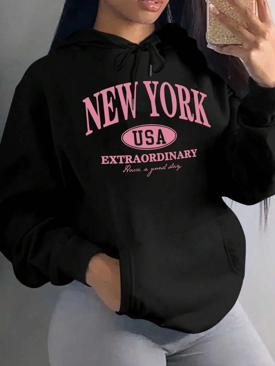 Camisa de manga corta para damas con cuello redondo y estampado, cómoda para uso casual, ligera y transpirable, con estilo moderno y juvenil, corte regular y fácil de combinar - Negro - Ver 1