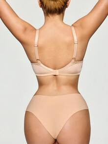 SHAPORA 女士简约纯色舒适支撑文胸 - 米色 - 查看 5
