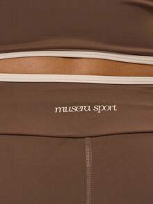 Musera Sport Pantaloni de yoga evazați, cu corp contrastant, doar în partea de jos, sporturi active, antrenament, drăguț vârtej de scorțișoară - Multicolor - Vizualizare 6