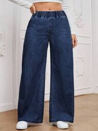 EMERY ROSE Jeans holgados de talle elástico versátiles y casuales para mujer de talla grande