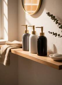 Cirelle Simple Solid Color Soap Dispenser / Shower Bottle / Refillable Bottle For Home Use Home Bathroom Decor Summer - Multicolor - View 9