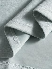 PAVTROS 男士字母刺绣圆领休闲宽松短袖T恤 - 灰色 - 查看 8