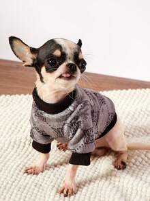 PETSIN 1 Letter Flannel Pet , Black Flannel Thick Warm Pet Clothing - Black - View 5