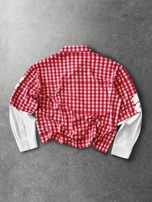 ROMWE MEN Men's Plaid & Floral Print Button-Front Casual Long Sleeve Shirt - Multicolor - View 2