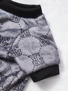 PETSIN 1 Letter Flannel Pet , Black Flannel Thick Warm Pet Clothing - Black - View 8