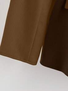 GlowEve Women's Wool Blend Blazer With Lapel Design, Cinched Waist Waist, Slim Fit, Casual/Business Elegant French Style, Khaki/Beige, Long Sleeve, Autumn/Winter - Multicolor - View 5