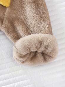 SHEIN 2pcs Baby Boys' Cartoon Graphic Fleece Crew Neck Long Sleeve Top And Pants Pajama Set - Multicolor - View 3