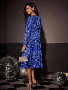 Glamance Vecteezy 亮片装饰长袖优雅女士长裙，冬季 - 彩色 - 查看 2