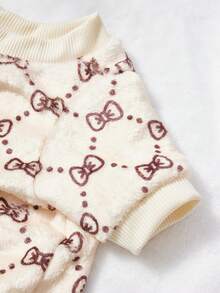 PETSIN 1 Black Bow Flannel Pet, Beige Flannel Thick Warm Pet Clothing - Multicolor - View 8