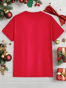 Camiseta de pareja con estampado gráfico de copa de vino con , de corte ajustado y manga corta, para hombre, de estilo casual y elegante, adecuada para vacaciones, citas, fiestas, a juego, un gran regalo para novio/esposo - TA438 rojo - Ver 3