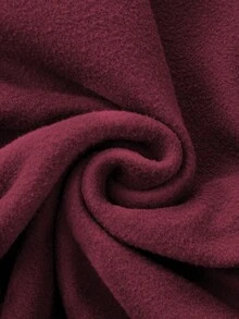 Rina Fox 女士宽松半拉链字母印花卫衣，带保暖内衬 - 酒紅色 - 查看 7