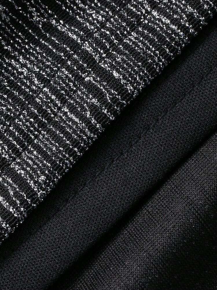 Women's V-Neck Long Sleeve Tie Design Shiny Fitted Mini Dress